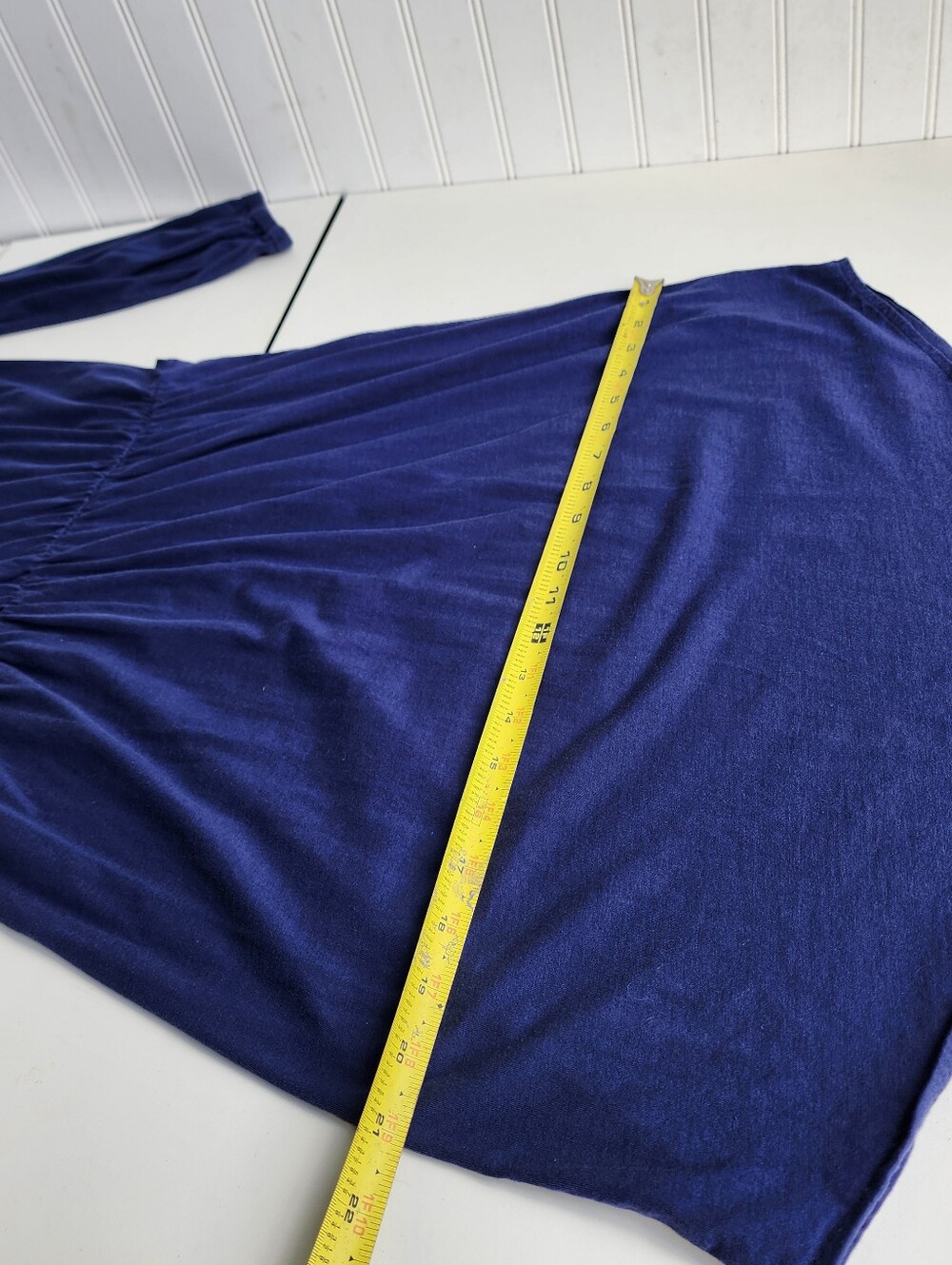 LILLY PULITZER Beckett Blouson Jersey Dress Navy Blue 3/4 Sleeve Pima Cotton M - Picture 13 of 16